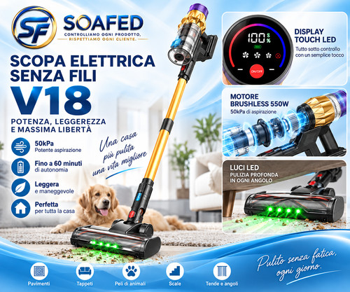 Scopa elettrica senza fili v18 - scopa,